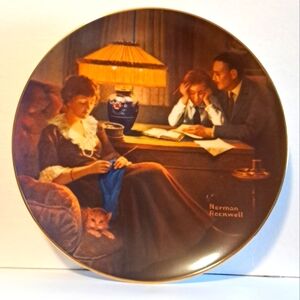 Norman Rockwell "Father's Help" collector plate Knowles China Third in series